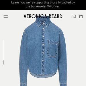 veronica beard aderes denim shirt small brand new with tags